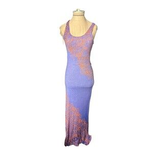 Tommy Bahama Maxi Dress Purple Orange Beach Pool Tropical Sleeveless Summer  Xs